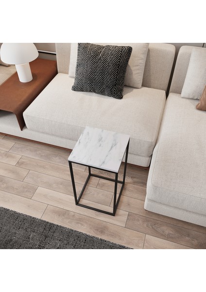 Pure Yan Sehpa, Metal Yan Sehpa ,Beyaz Mermer indirimleri