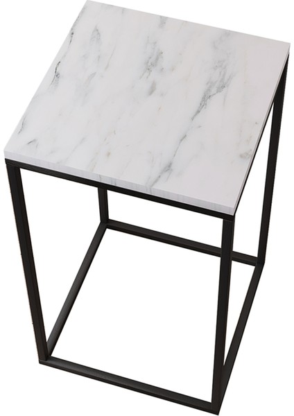 Pure Yan Sehpa, Metal Yan Sehpa ,Beyaz Mermer