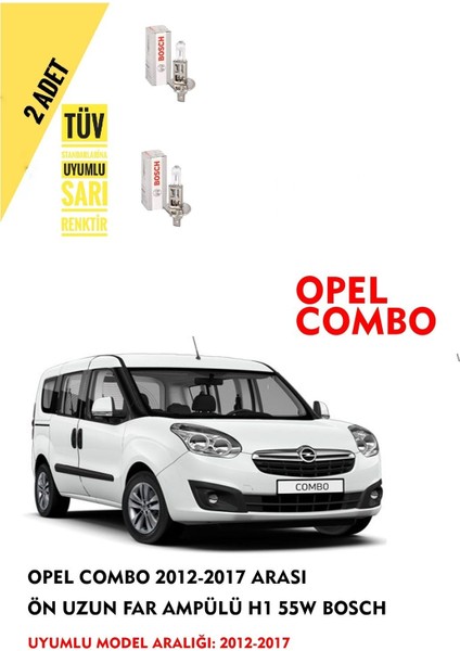 Opel Kombo 2012-2017 Arası Ön Uzun Far (2 Adet) Sarı Renk fiyatları