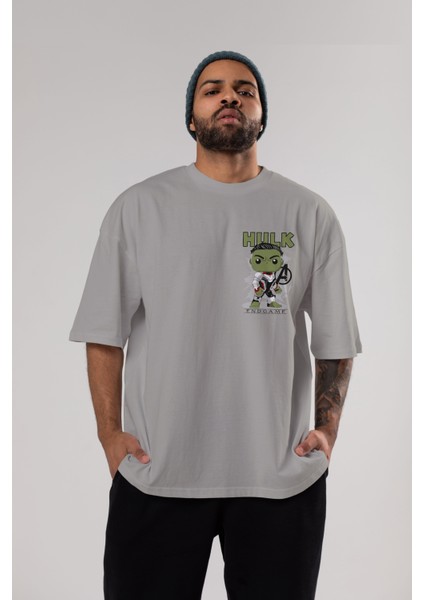 Hulk (9) Ön Sol Baskılı Oversize T-Shirt Erkek Kadın Unisex Pamuk Bisiklet Yaka Tişort indirimleri