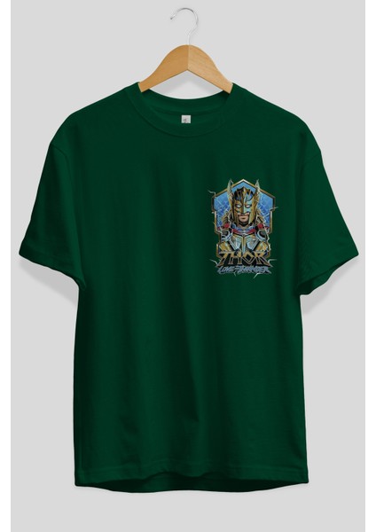 Thor Love And Thunder Ön Sol Baskılı Oversize T-Shirt Erkek Kadın Unisex Pamuk Bisiklet Yaka Tişort fiyatları