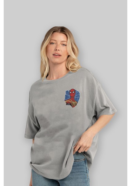 Spiderman (29) Ön Sol Baskılı Oversize T-Shirt Erkek Kadın Unisex Pamuk Bisiklet Yaka Tişort fırsatları