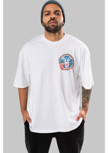 Venom (7) Ön Sol Baskılı Oversize T-Shirt Erkek Kadın Unisex Pamuk Bisiklet Yaka Tişort