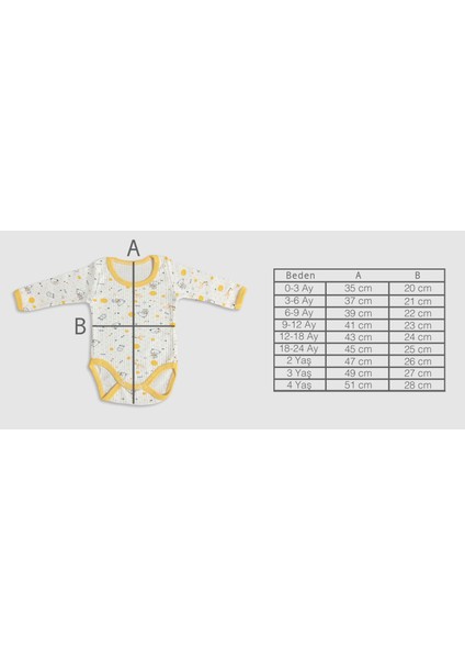 Kız / Erkek 4'lü Çıtçıtlı Uzun Kollu Pamuk Bebek Body - (3 Ay - 24 Ay) fırsatları