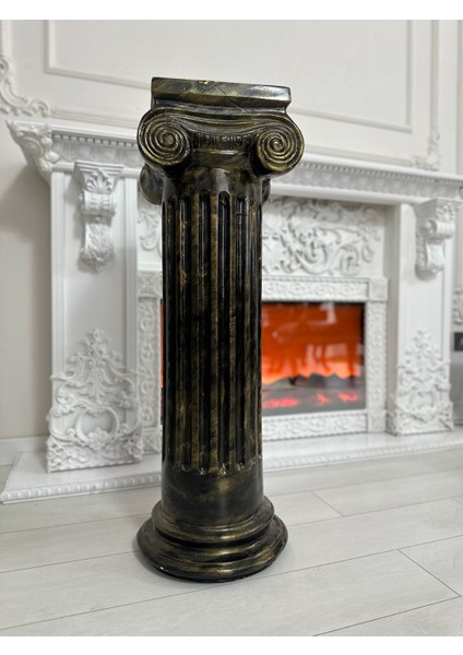 Sütun Büyük Boy Siyah-Gold Eskitme Polyester 90 cm modelleri