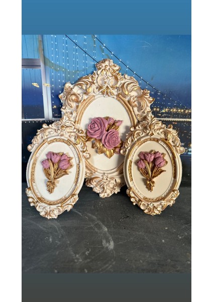 Krem 3 Lü Gül Tablo