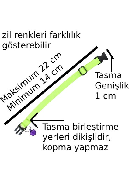 Yavru Kedi Boyun Tasması Kedi Tsma Zilli Ayarlı Tasma