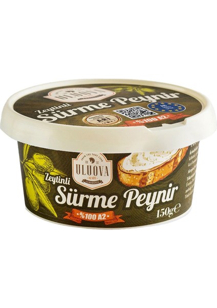Uluova Zeytinli Krem Peynir 150 G x12 Paket – Kahvaltılara Lezzet Katan Pratik Peynir