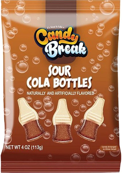 Sour Cola Bottles 113 GR X 12 Paket – Ekşi Kola Aromalı Jelibon Şekerleme