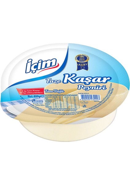 Içim Tam Yağlı Taze Kaşar Peyniri (400 G) X8 Paket