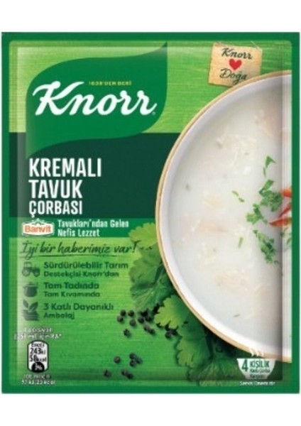 Klasik Kremalı Tavuk Çorbası (65 gr) X4 Paket