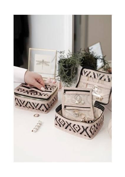 Kapısı Bohe Seyahat Takı Makyaj Çantası Düzenleyici Mini Çanta modelleri