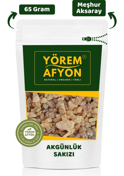 Yörem Afyon Meşhur Aksaray El Seçmesi Akgünlük Sakızı, Sığla Ağacı, Reçine Özü | 65GR.