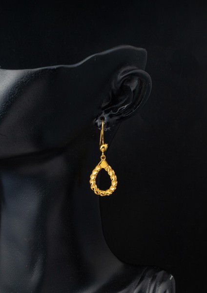 Damla Model Sallanan 14 Ayar Altın Küpe