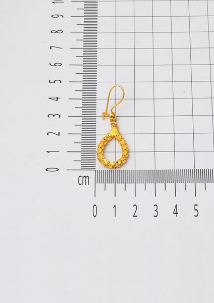 Damla Model Sallanan 14 Ayar Altın Küpe