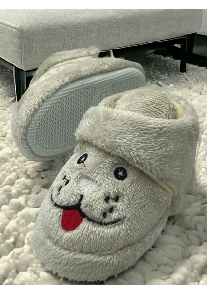 Köpek Figürlü Unisex Çocuk Anaokulu Kreş Ev Kaydırmaz Taban Panduf