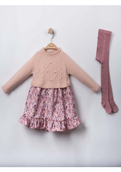Bebek Filibe Triko Elbise Pembe