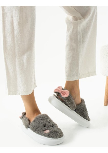 Ev Terliği Tavşan Desenli Yünlü Yumuşak Yüksek Kaymaz Taban Ev Terliği Çeyizlik ve Gündelik fiyatları