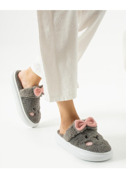 Ev Terliği Tavşan Desenli Yünlü Yumuşak Yüksek Kaymaz Taban Ev Terliği Çeyizlik ve Gündelik modelleri