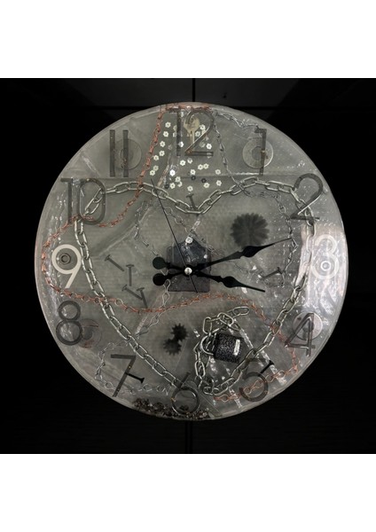 Epoksi Reçine Duvar Saati - Kalbimin Anahtarı fiyatları