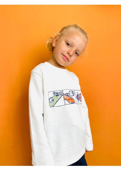 Erkek Çocuk Kaydıraklı Fiğürlü Body ve Jean Alt-Üst Takım Beyaz fırsatları