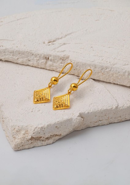 Kare Modern Tasarım Sallanan 22 Ayar Küpe modelleri