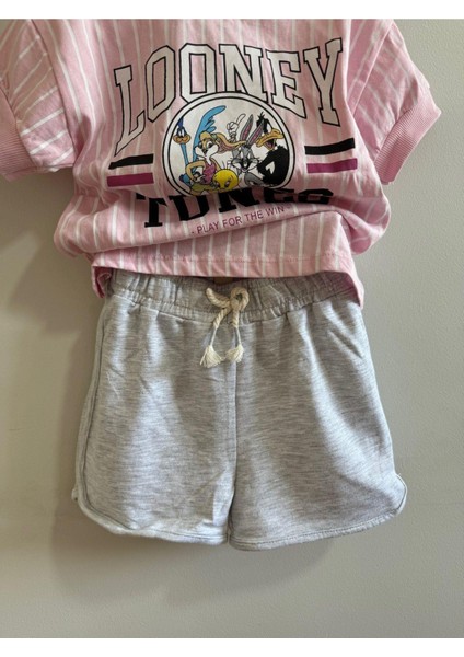 Kız Çocuk Looney Hunes Alt-Üst Takım Pembe