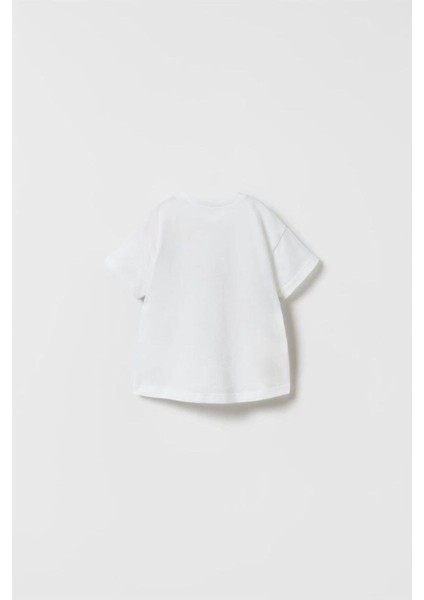Disney Karakter Baskılı T-Shirt ve Tayt Kız Çocuk Alt Üst Takım Beyaz
