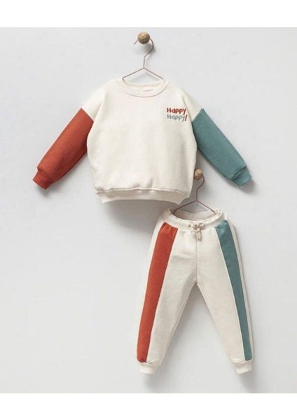 Yeni Sezon Happy Baskılı Alt Üst Takım Ekru fiyatları