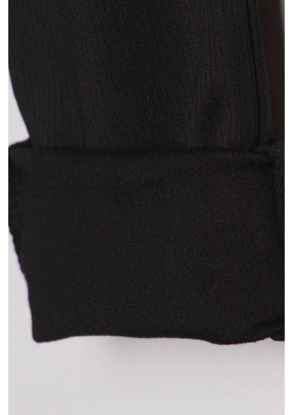 Yeni Sezon Şardonlu Fitilli Tayt Siyah modelleri