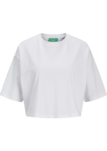 Jack Jones Jxandrea Loose Ss Cropped Tee Jrs Noos Kadin Beyaz Tshirt 12270673-01 indirimleri