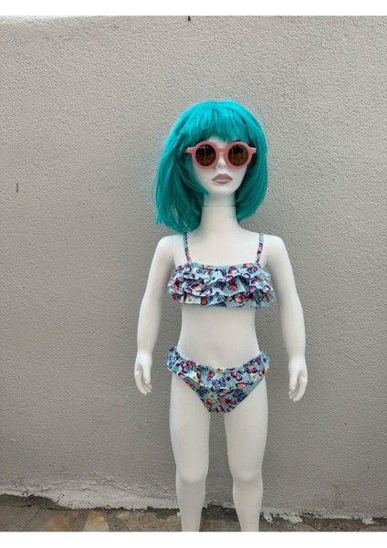Kız Çocuk Bikini Takımı Mavi