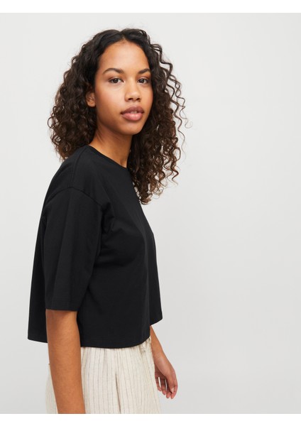 Jack Jones Jxandrea Loose Ss Cropped Tee Jrs Noos Kadin Siyah Tshirt 12270673-02 fırsatları