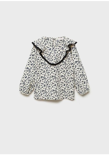 Çiçek Desenli Kız Çocuk Bluz Beyaz fiyatları