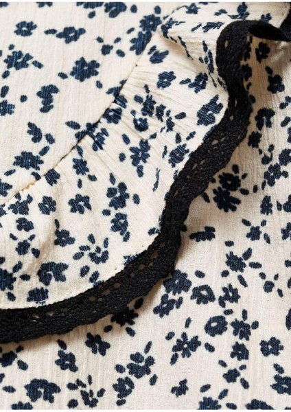 Çiçek Desenli Kız Çocuk Bluz Beyaz modelleri