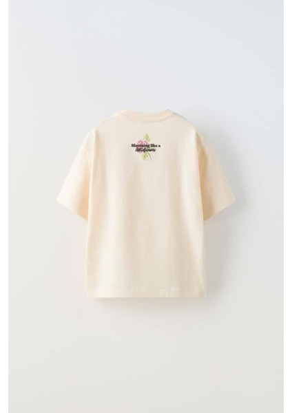 Kız Çocuk Işleme Detaylı T-Shirt Krem fiyatları