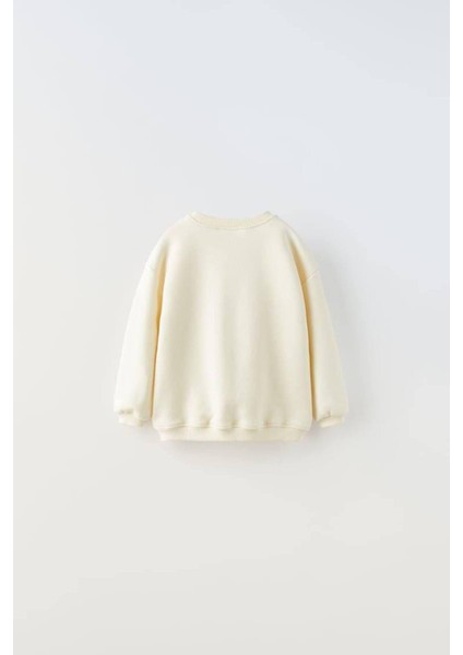 Kız Çocuk Dantel Detaylı Sweatshirt Ekru fiyatları
