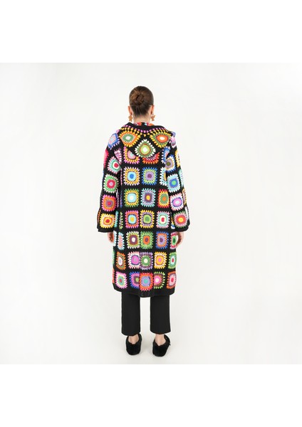 El Örgüsü Boho Kapuşonlu Kadın Hırkası-Uzun Ceket modelleri