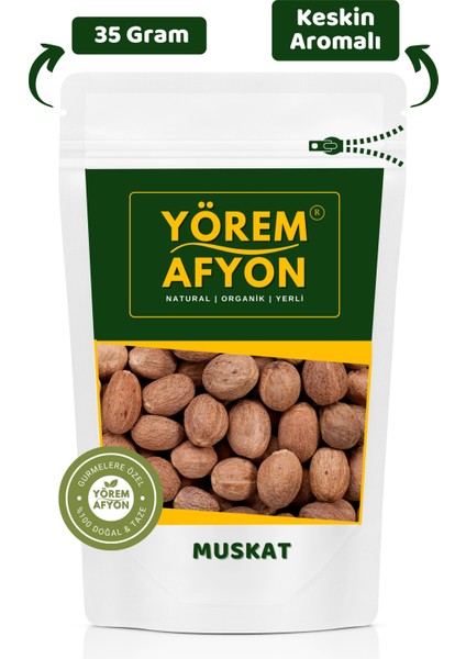 Keskin Aromalı Iri Tane Gurme Mutfakların Vazgeçilmezi Muskat, Hint Cevizi, Myristica | 35GR.