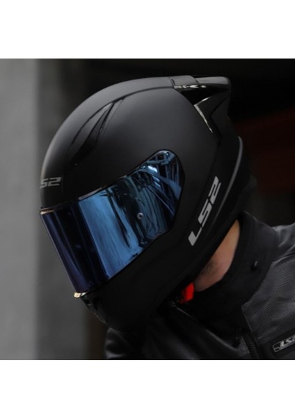Rapıd 2 Race Mat Siyah Fullface Motosiklet Kaskı Mavi Camlı