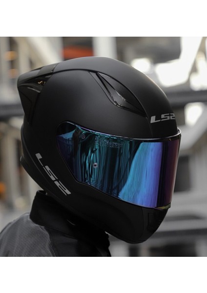 Rapıd 2 Race Mat Siyah Fullface Motosiklet Kaskı Gökkuşağı Camlı