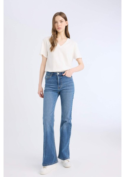 Mia Yüksek Bel Geniş Paça Jean Pantolon D6640AX25SP