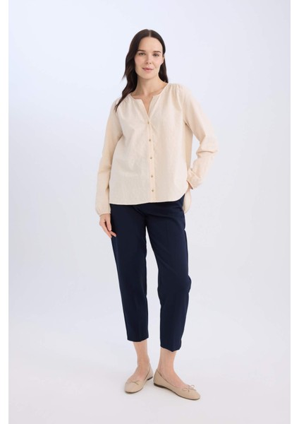 Regular Fit Apaş Yaka Uzun Kollu Gömlek E0783AX25SP