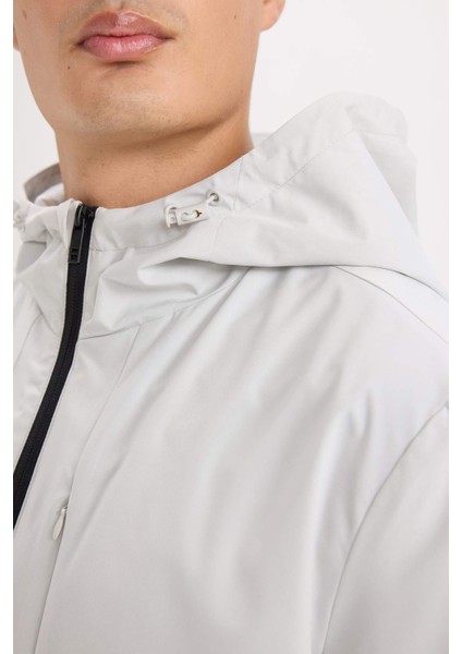 Regular Fit Kapüşonlu Pamuk Astarlı Fermuarlı Mevsimlik Baharlık Mont D7578AX25SP
