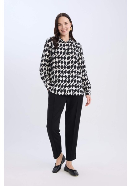 Regular Fit Desenli Uzun Kollu Gömlek D7229AX25SP fiyatları