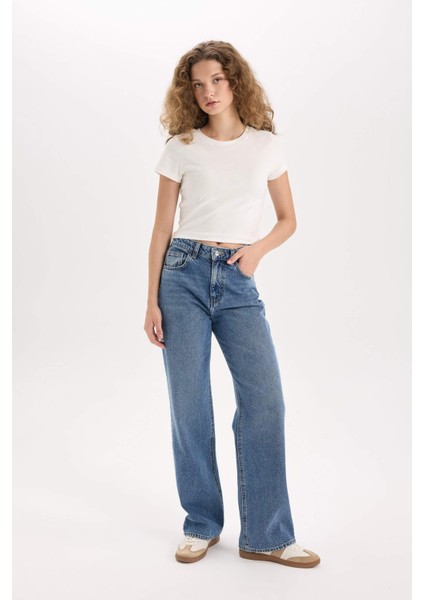 90's Wide Leg Yüksek Bel Geniş Paça Uzun Jean Pantolon D7961AX25SP modelleri