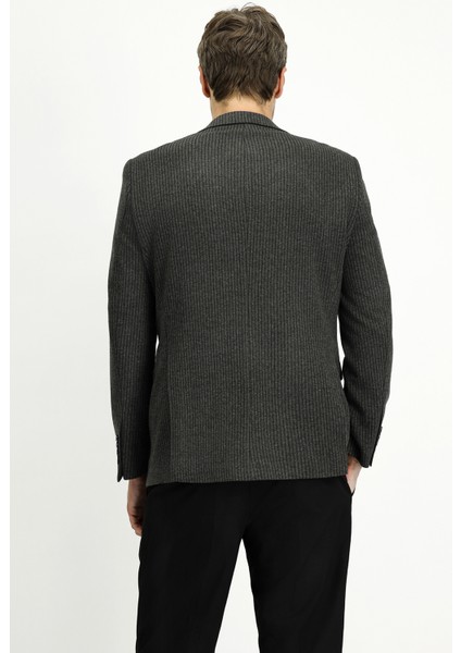 Slim Fit Dar Kesim Klasik Çizgili Pamuklu Örme Ceket fırsatları