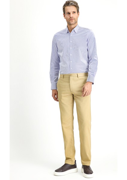 Regular Fit Likralı Kanvas / Chino Pantolon