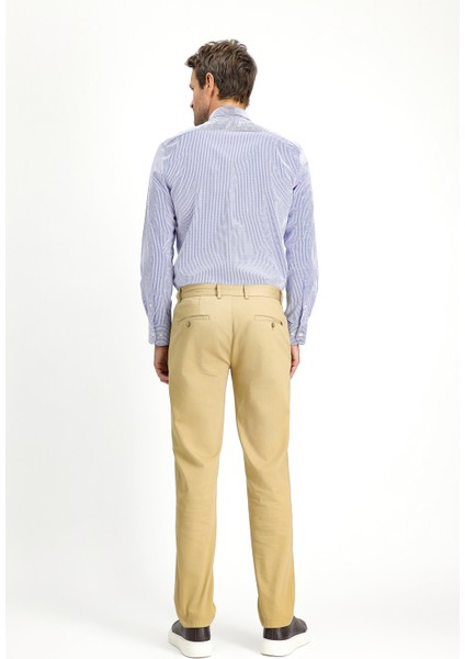 Regular Fit Likralı Kanvas / Chino Pantolon