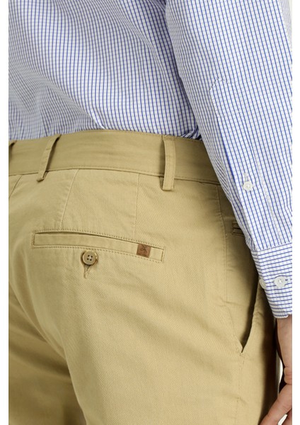 Regular Fit Likralı Kanvas / Chino Pantolon